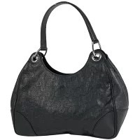 Gucci Horsebit Shoulder Bag Hobo Leather Black